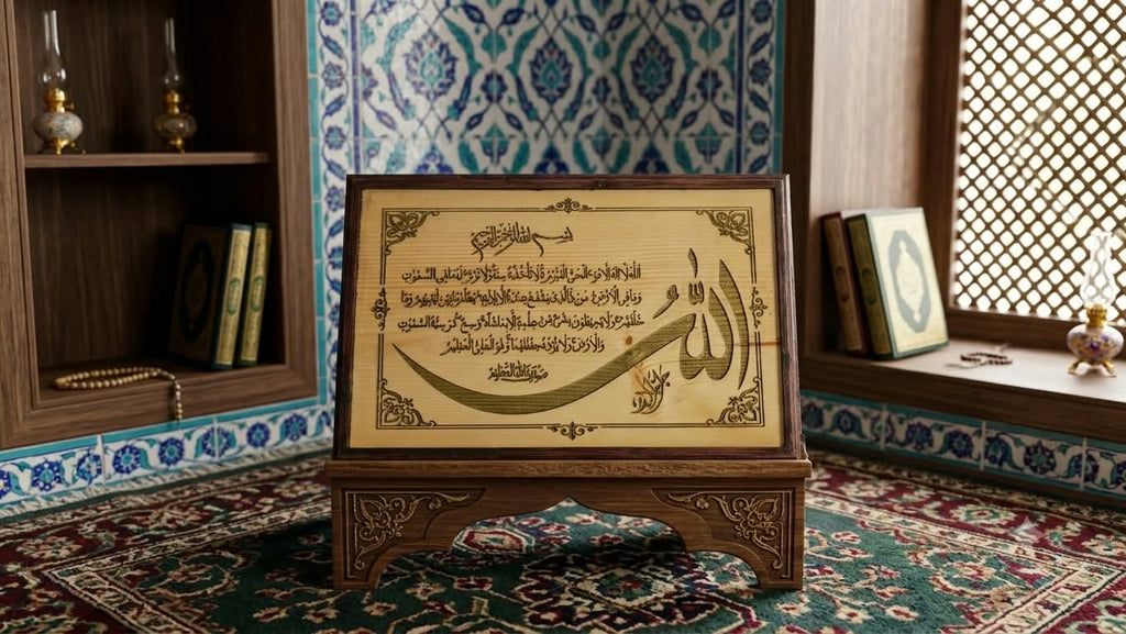 Handcrafted Ayatul Kursi Wooden Wall Art - Islamic Home Decor
