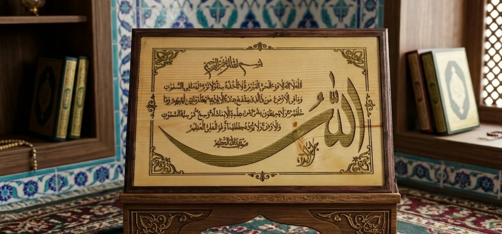 Handcrafted Ayatul Kursi Wooden Wall Art - Islamic Home Decor