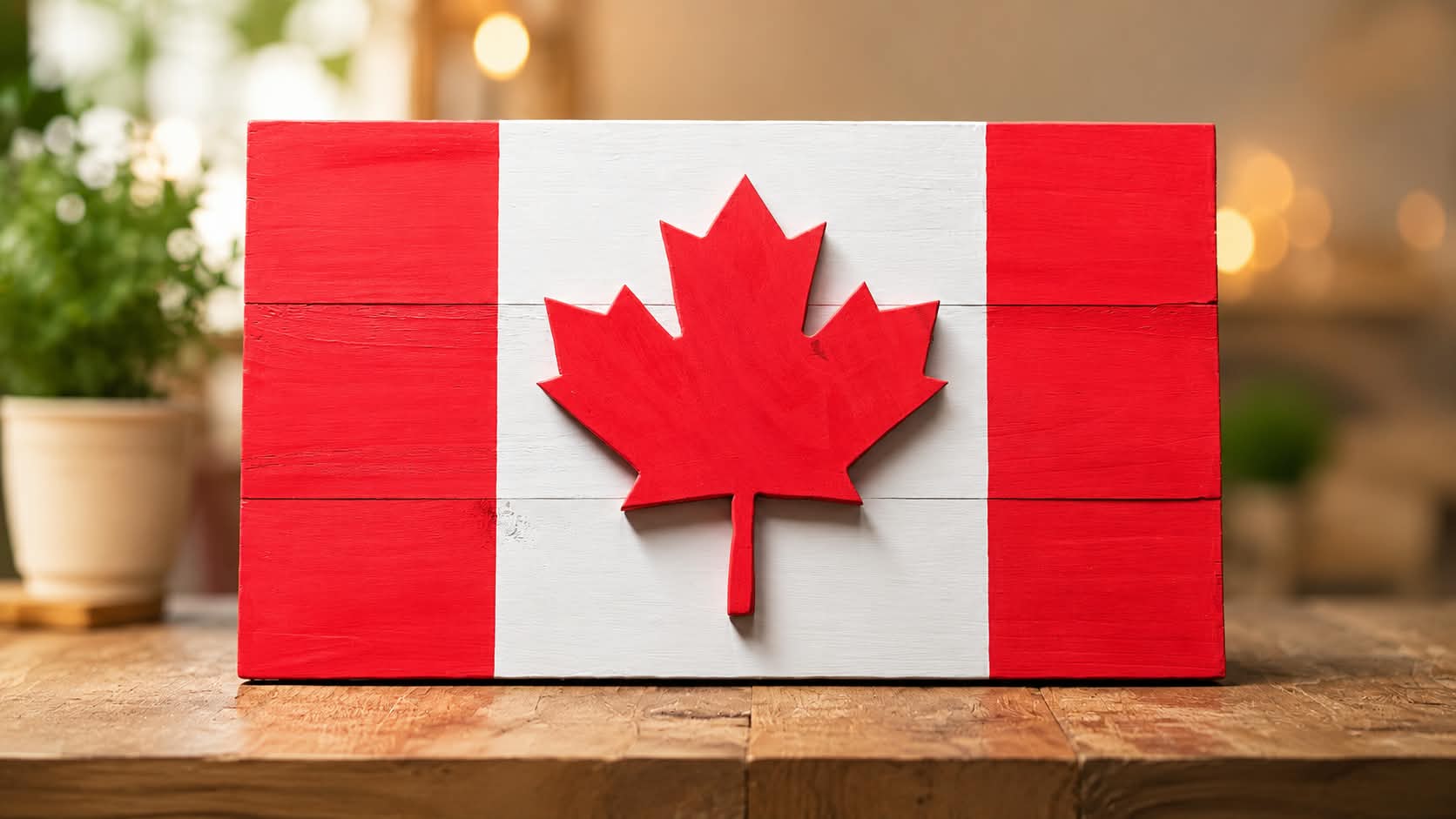 Canada flag 3D Classic Wooden Canadian Flag