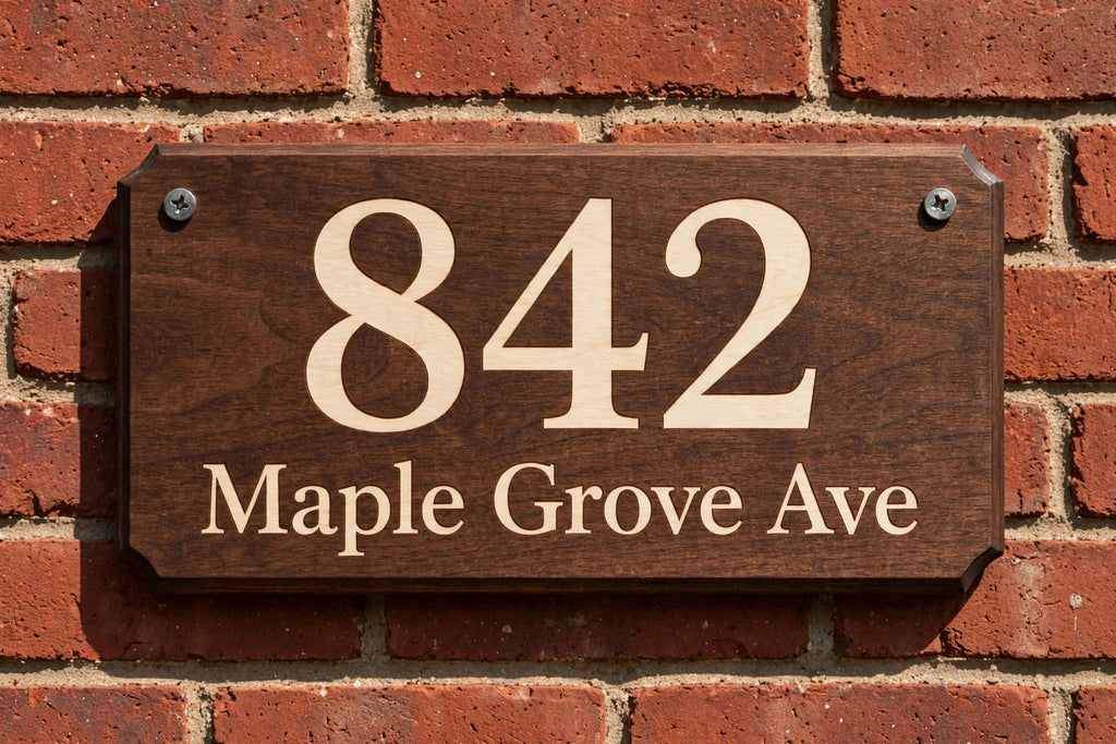 Personalized Wooden Address Sign | Custom House Number Sign | Rustic Home Décor | Handmade Housewarming Gift